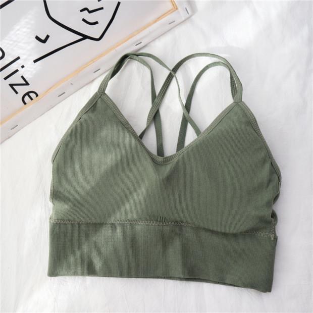 Sutiã esportivo feminino cropped respirável anti-suor sem costura top fitness sutiã de ioga top cropped à prova de choque push up top de treino de academia para meninas