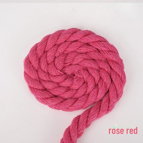 8mm Three-Strand Colored Cotton Rope for DIY Decor and Drawstring Accessories