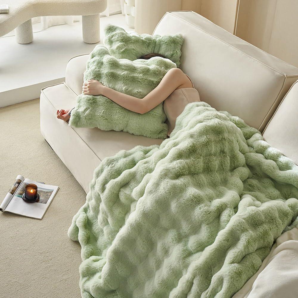 

Ковдра Tuscany Velvet Bubble Blanket - чохол для дивана та офісна ковдра для сну 180×200 cm зелений