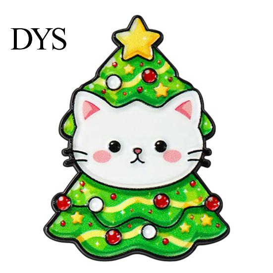 Kitten Decorative Pin Christmas Cartoon Cat Enamel Brooch, Badge for Animal Shape Men Women, Sweater Cardigan Coat Dress Jewelry Accessories Brooches