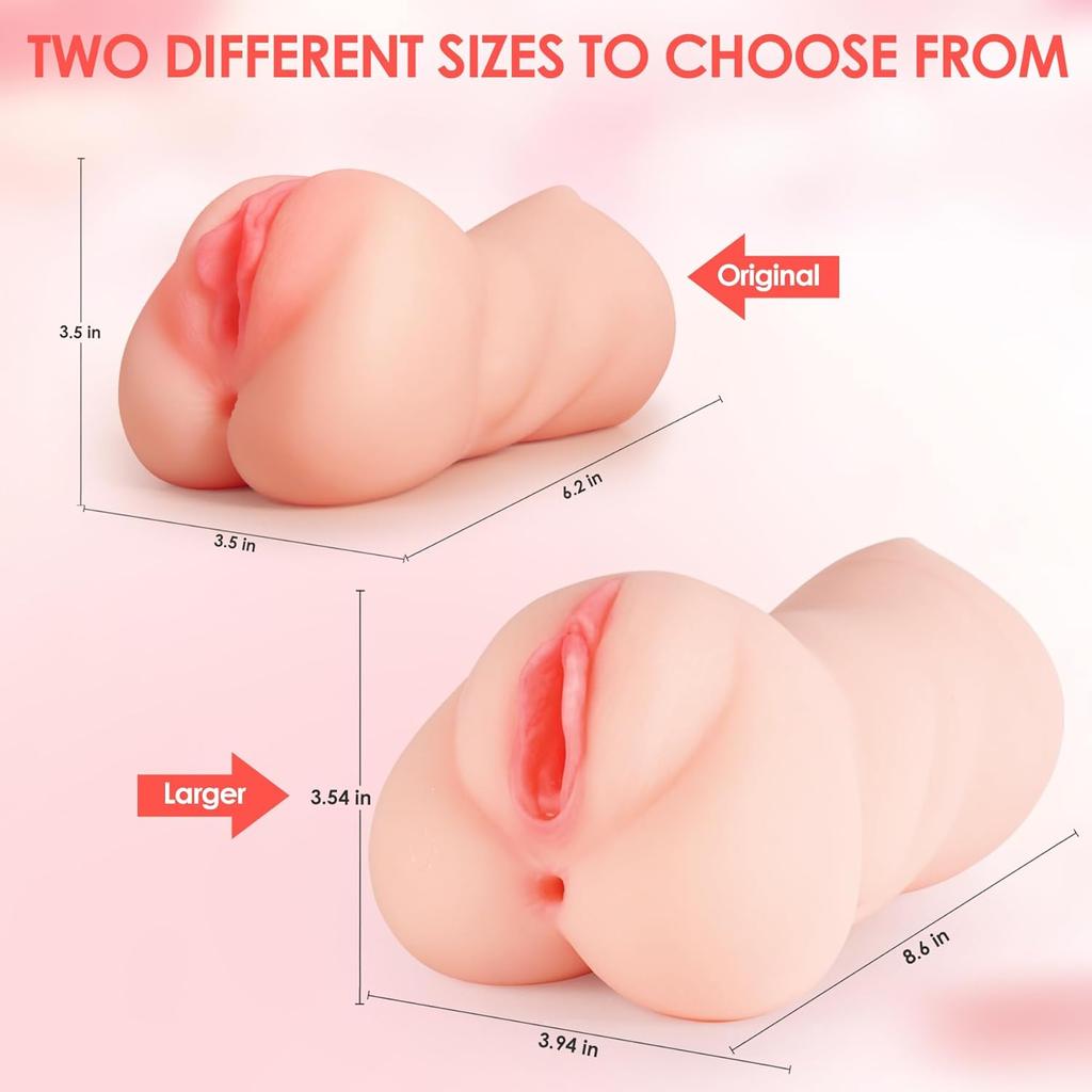 ZEMALIA 3 in 1 Pocket Pussy Sex Toys for Men with Built-in Elastic Ring | 3D Textured Male Masturbator Sex Doll with Sexy Mouth Realistic Vagina