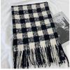 Scarf Women's Autumn and Winter Advanced Sense Thickened Warm Shawl New Imitation Cashmere Plaid Scarf
