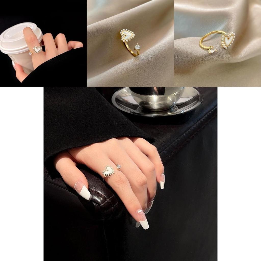 Classy Open Heart Ring With Pearl Detailing For Women Trendy Fashion Accessory