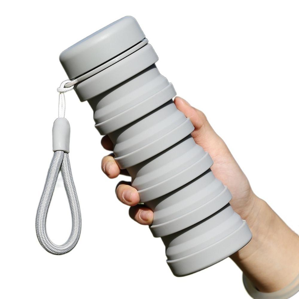 

Складная силиконовая бутылка для воды 500 мл, складной стакан для питья, для велоспорта серый