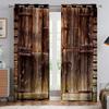 2 Panel Wooden Door Printed Curtains for Bedroom Living Room Floor-to-ceiling Window Kitchen Blinds Custom Cortinas Grommet Top