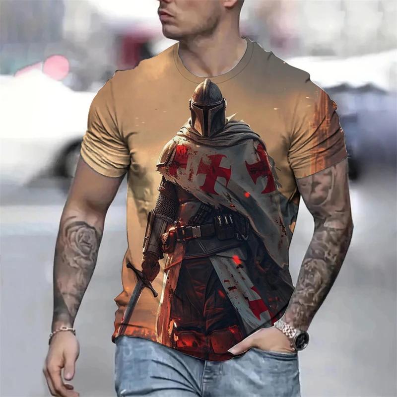 

Літня ретро-футболка Knights Templars 3D Print Чоловічі футболки Повсякденний вуличний одяг Футболки для пар Футболки з короткими рукавами Чоловічі футболки з зображенням 6XL