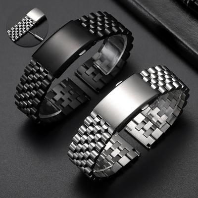 316L Gerade Enden Edelstahl Armband Schnellverschluss Metall Uhrenarmband 20mm 22mm Solide Schließe Armband für Seiko für Jubilee