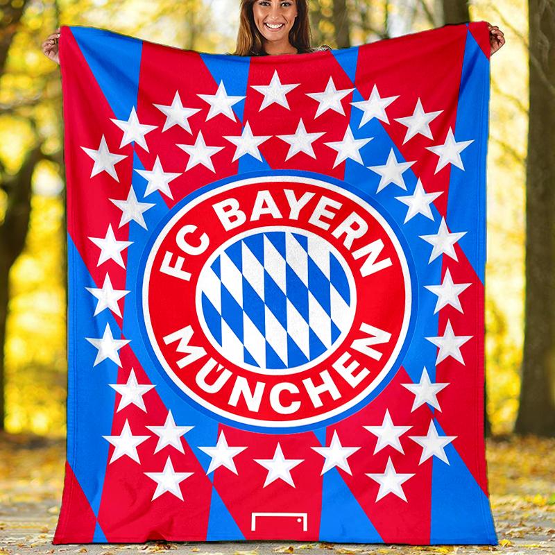 FC Bayern München logo printed throw blanket—soft,warm;versatile blanket for all seasons—perfect as &air-conditioning throw,nap blanket