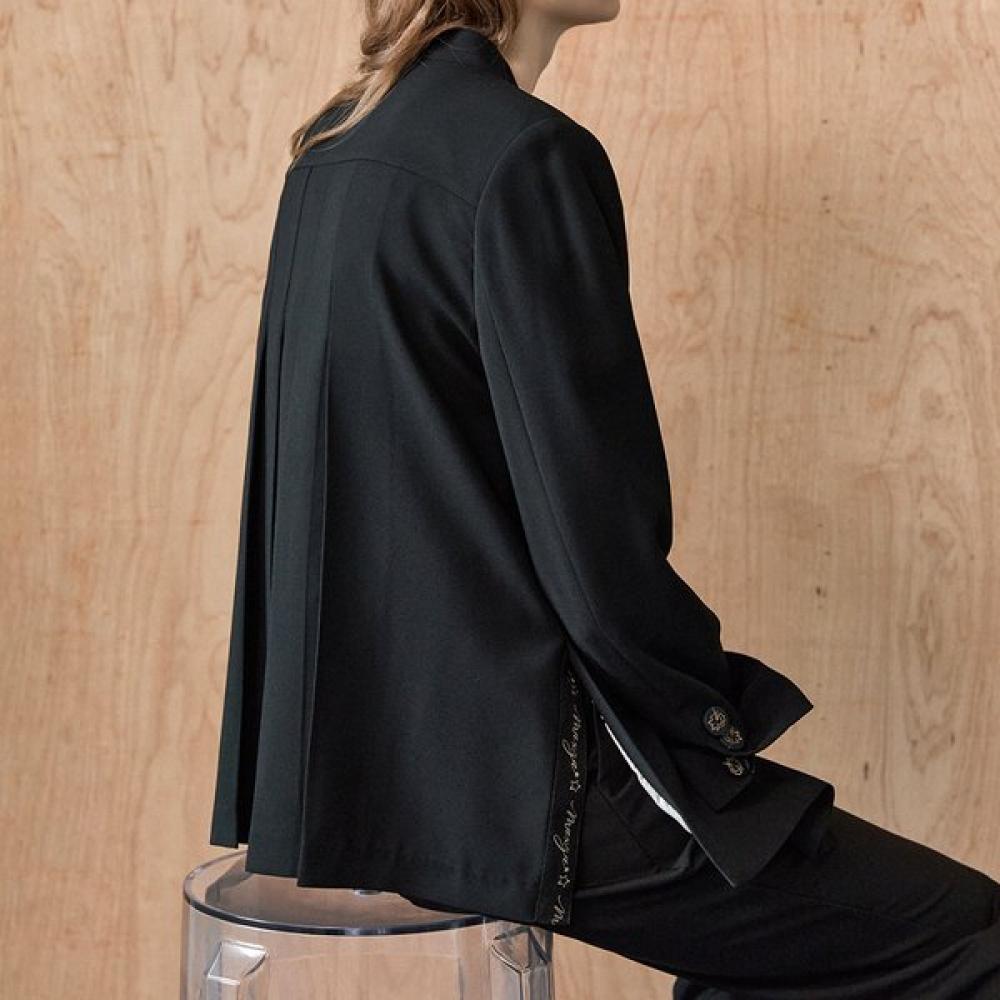 Maxza Wide Pleats Collarless Tailored Jacket Zb10qj300on