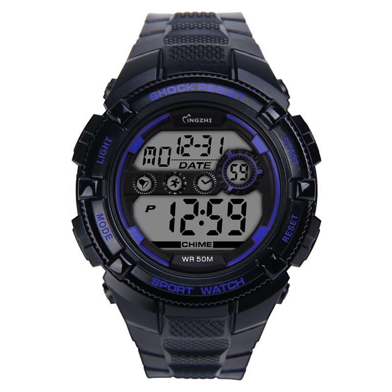Men's Classic ODM Digital Watch Black Plastic 3ATM Waterproof with Chinese Movement Luxury Sport Feature Alarm