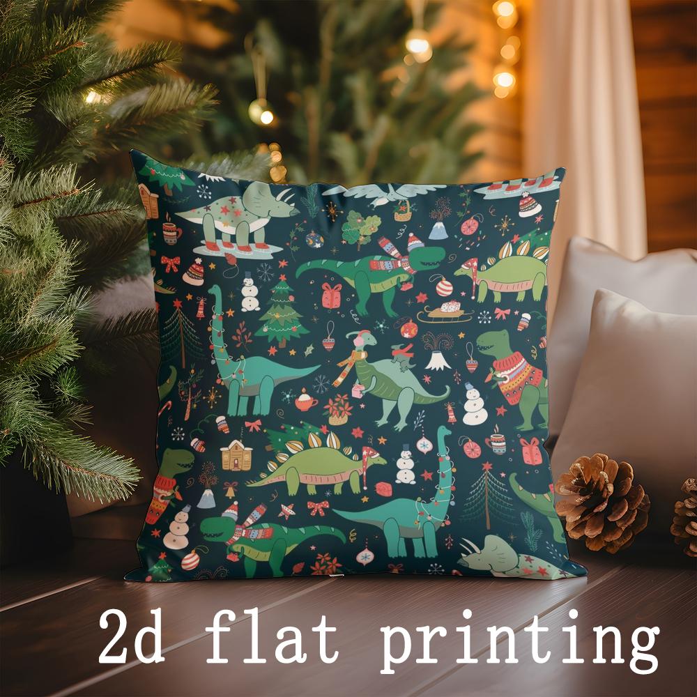 Home Decor Christmas-themed Cute Animal Print Pillowcases Pattern Cushion Cover Suitable for Sofa Bedroom Car Pillow Cover