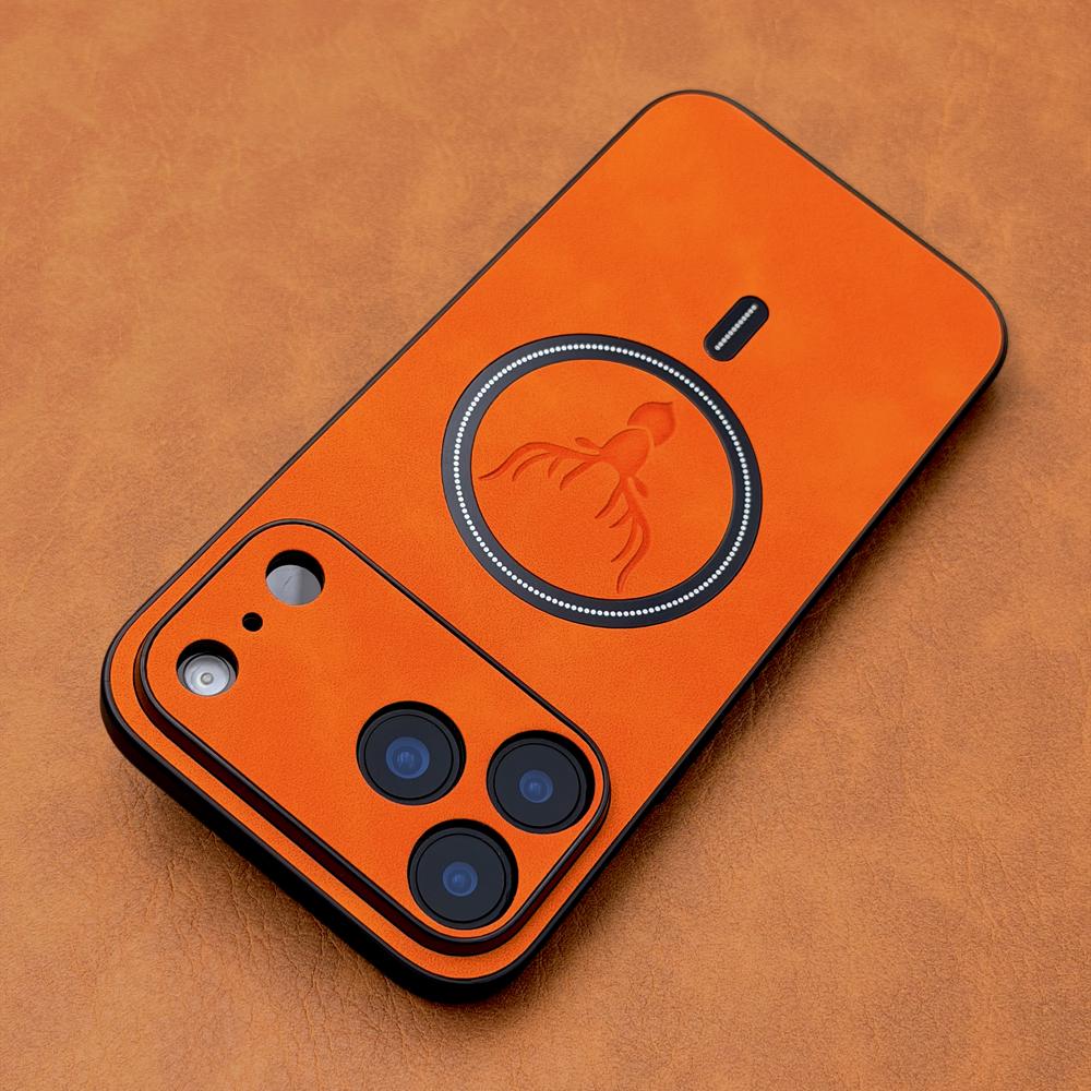 Luxury Pu Leather Deer Head Pattern Case For iPhone 17 16 15 14 13 12 11 Pro Max Plus 17E 16E For Magsafe Wireless Charge Covers