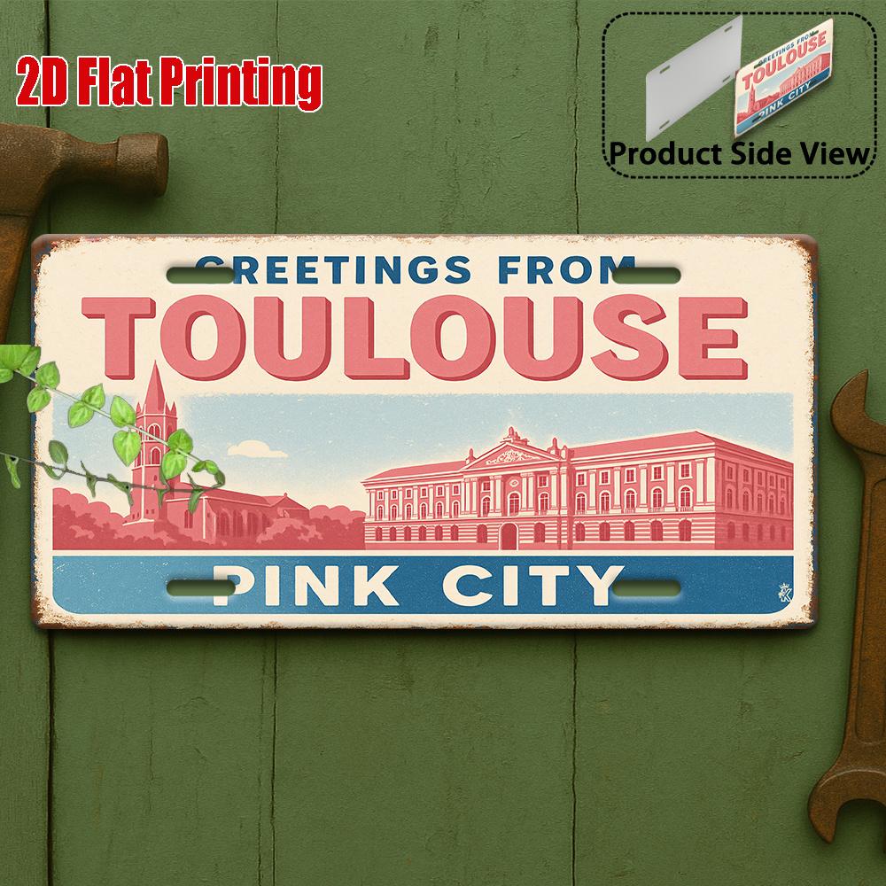 

D Flat D Flat pc Vintage Metal Sign Toulouse Pink City Aluminum Sign D Flat Printing cm cm For Home Dec 15x30cm(5.9x7.8inch)