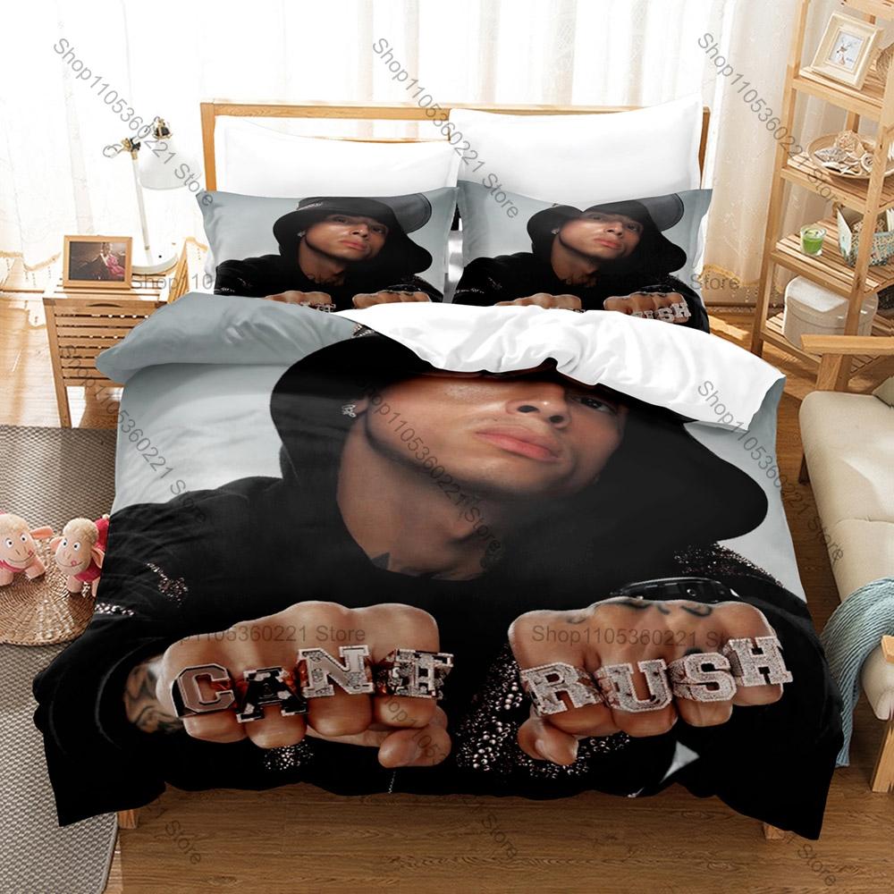 Central Cee Duvet Cover + 2 Pillowcases UK Drill Rapper Cench Portrait Bedding Set Soft Fabric Bedroom Decor for Hip Hop Rap Fan