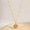 Necklace Female Rotating Clover Zircon Flower Stainless Steel Necklace Niche Temperament Design Versatile Necklace
