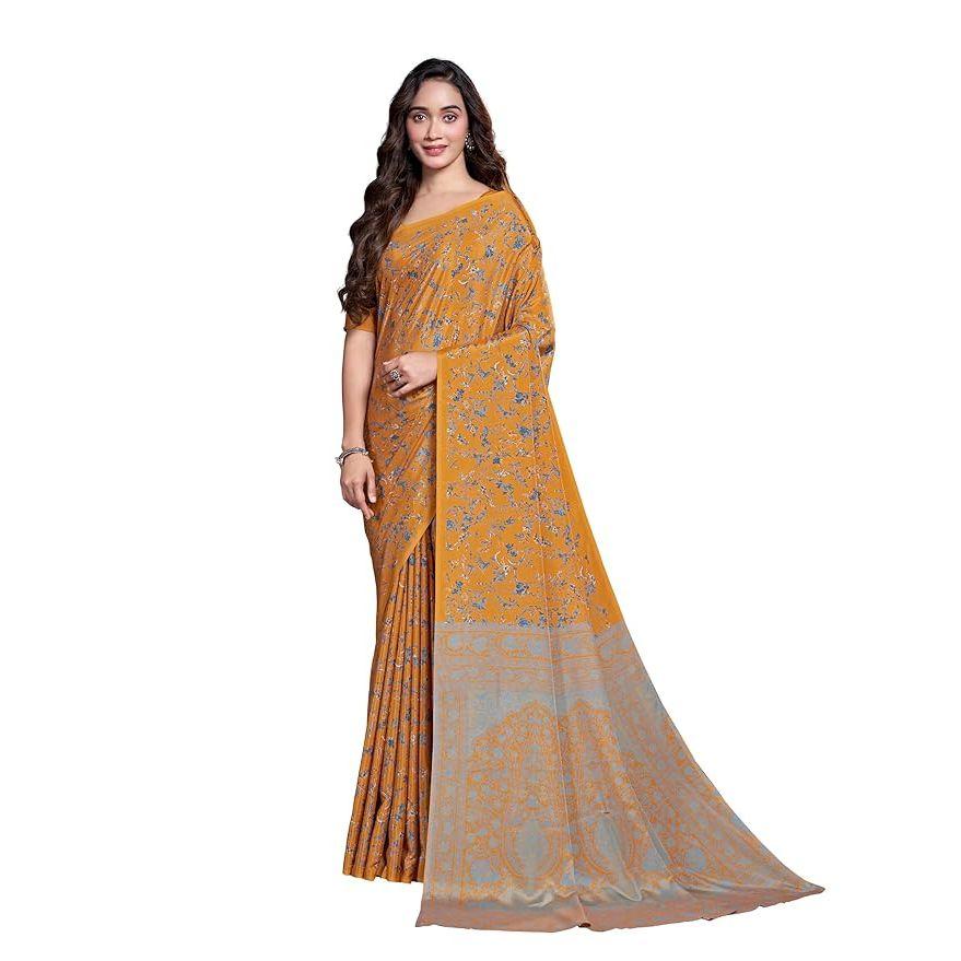 Premium Crepe Silk-Finish Saree – Graceful Party & Festive Elegance