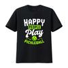 Happy People Play Pickleball T Shirt Paddle Funny Player Paddleball Sport Lover Vintage Top For Everyday Wear Homme