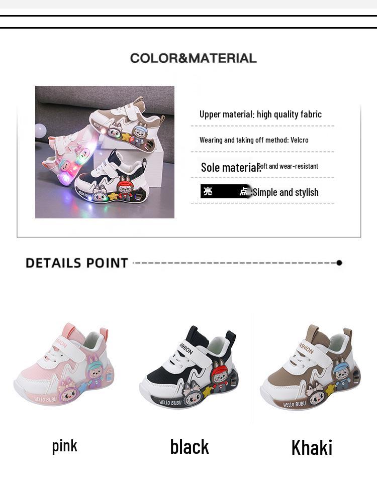 2025 Cartoon Toddler Sports Shoes: Korean-Style Leather Running & Casual Shoes for Boys, Spring/Autumn