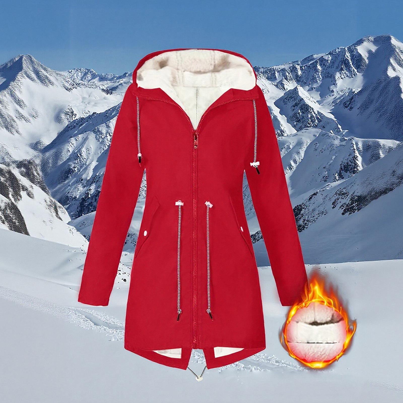 

Женская уличная водонепроницаемая куртка с капюшоном для альпинизма XL красный