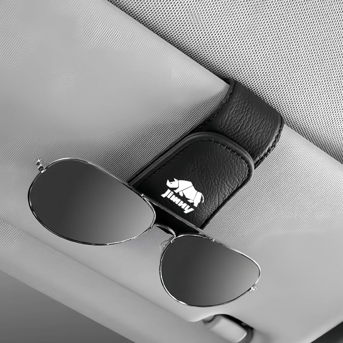 Car Glasses Holder for Compatible with and All Leather Sunglasses Car Ticket and Card Sunglasses Car Easy 1 Piece Compatible with Jimny, Jimny, Nomad, чёрный