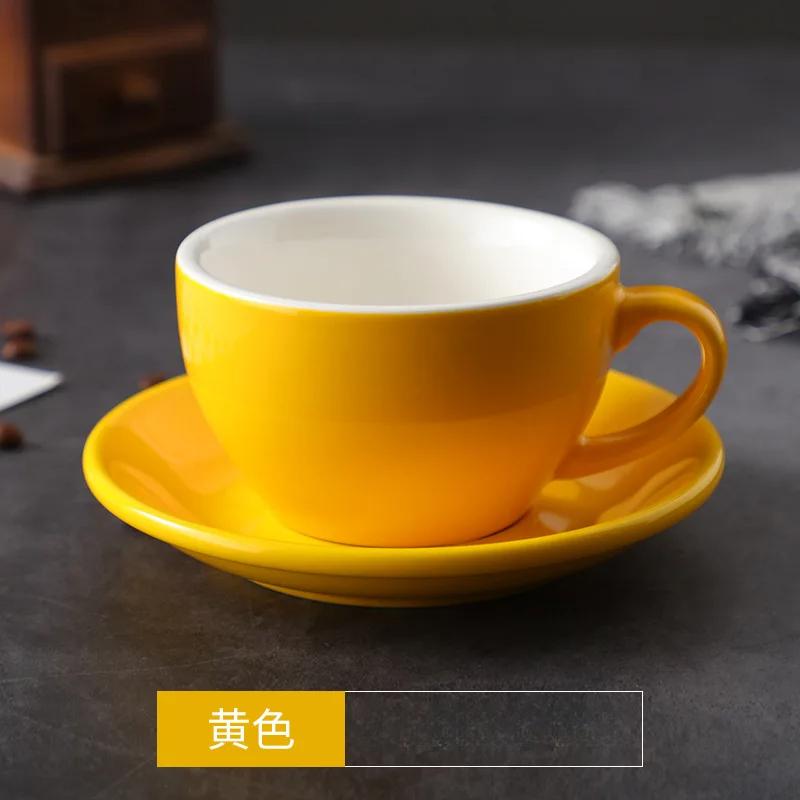 Glazură colorată, ceramică îngroșată, ceașcă cu latte pentru cappuccino, ceașcă profesională figurată, gură de competiție standard, ceașcă de cafea de 250 ml