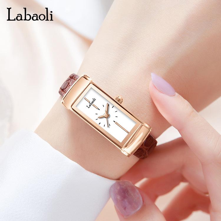 Reloj de Cuarzo Cuadrado para Mujer Laboli Estilo Retro con Correa de Cuero
