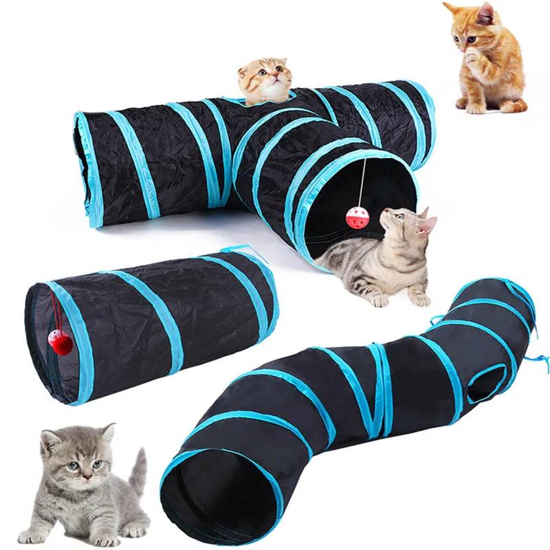 Hot Foldable Cat Tunnel Tube Interactive Fun Kitty Training Toy Boredom Buster for Puppy Kitten Pet Supplies Cat Accessory