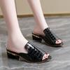 Women Shoes Red Sexy Soft Leather Female Flipflop Slippers Summer Fashion Heels Slides Shoes For Girls Comfortable Sandals