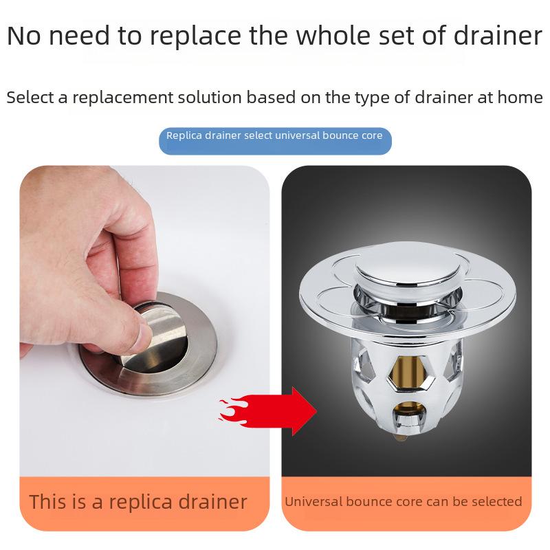 Universal Leak-Proof Brass Pop-Up Bathroom Sink Stopper