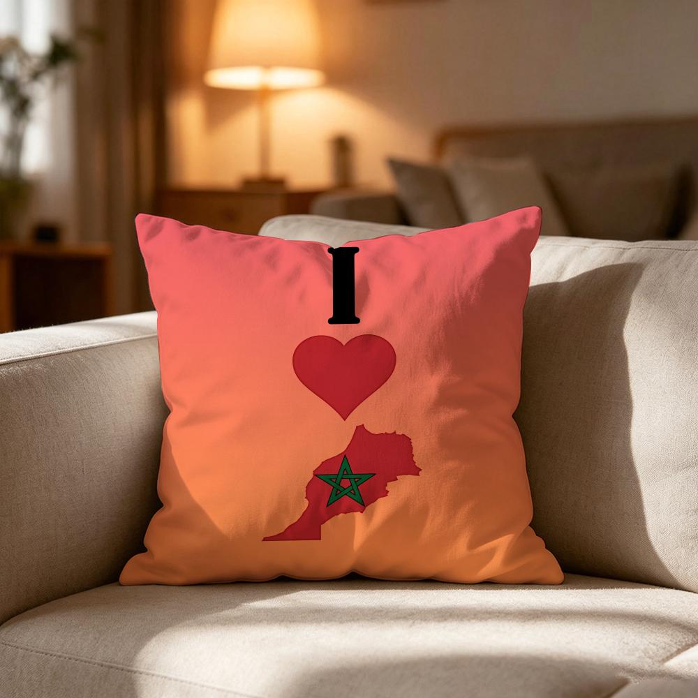 Morocco MAR Flag Pillow Case Cushion Cover Soft Washable Pillow Case MultiScene For Couch Bed Travel Office Use