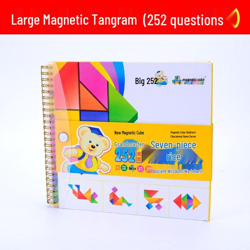 Large Magnetic Tangram Cube - 252 Educational Questions for Children