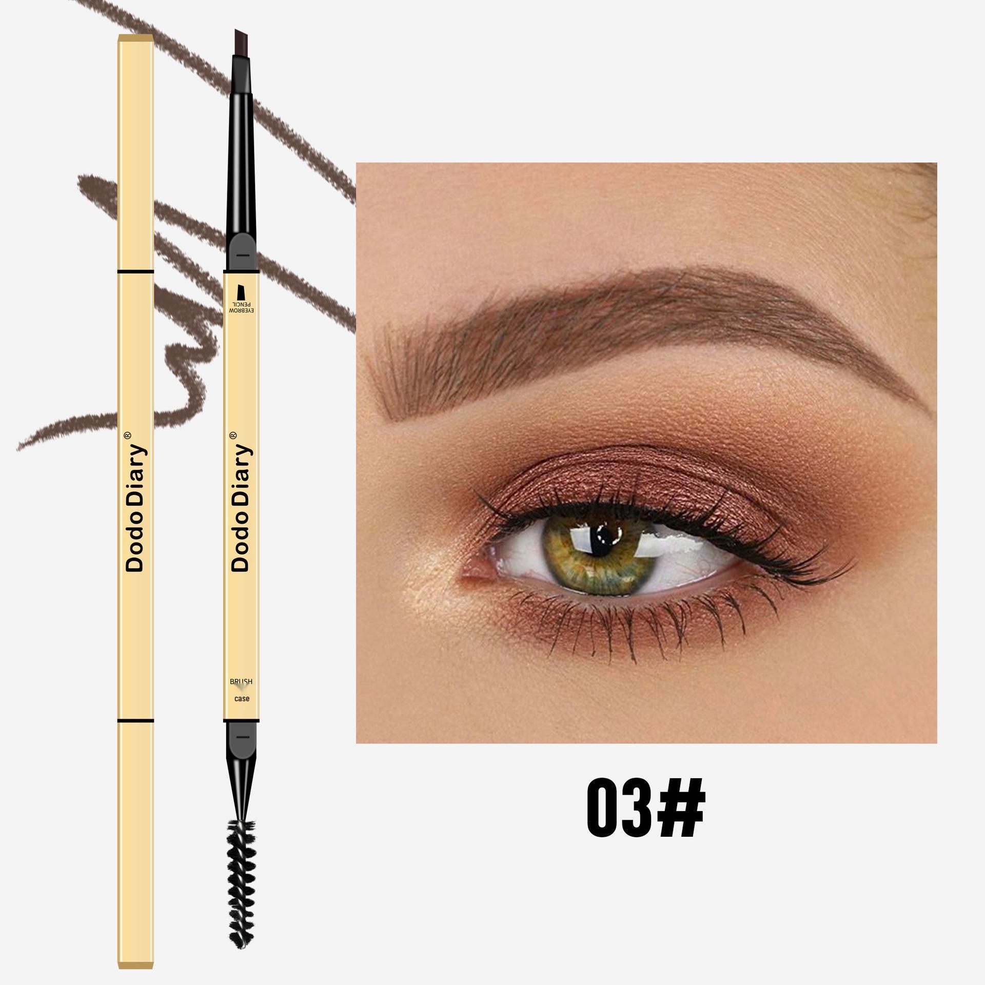 

Треугольный ультратонкий двусторонний водостойкий карандаш для бровей DoDiary - Стойкий, Не размазывается, Защищен от пота, Дизайн в виде золотого слитка