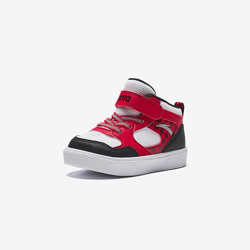 Anta Kids Synthetic Leather Fashion Versatile Warm Waterproof High-Top Walking Shoes Baby Shoes Classic-Red White Black A12440050-4
