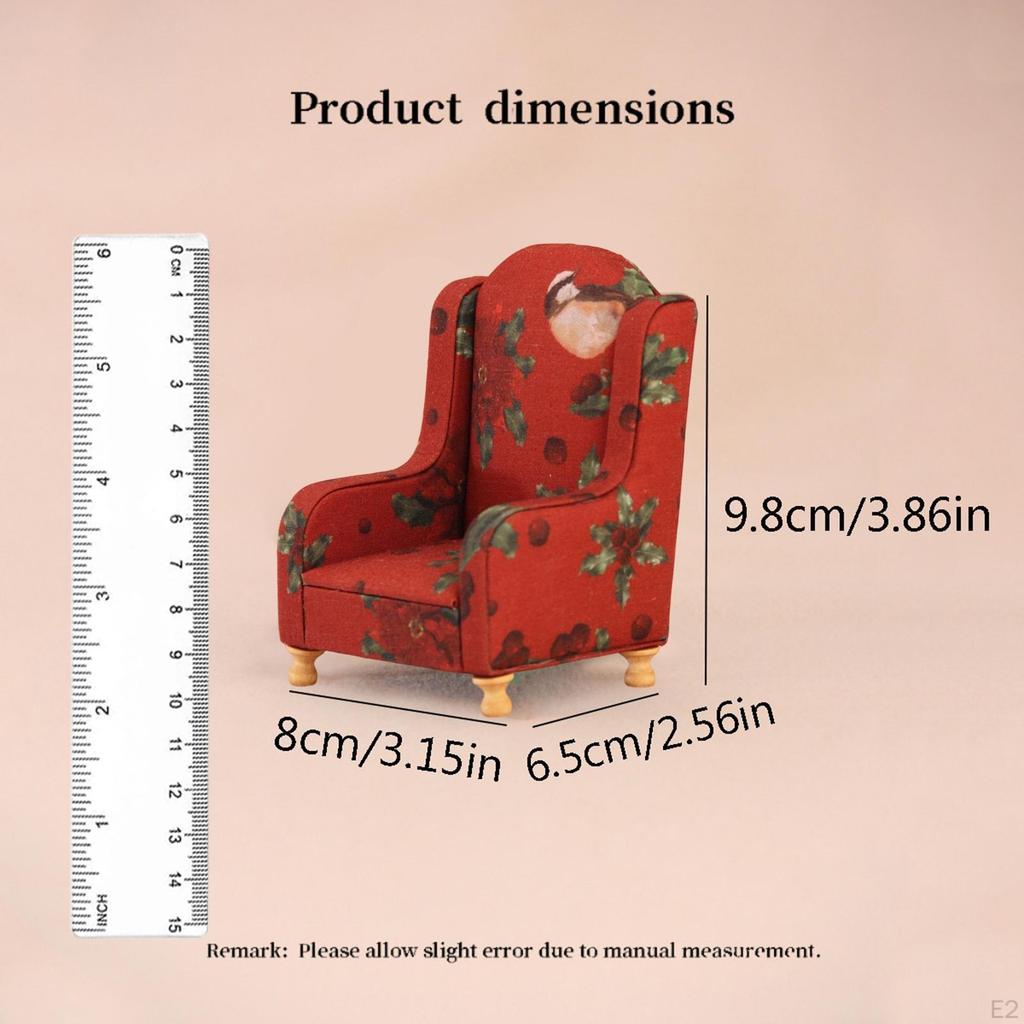 Boneca Sofá Miniatura Poltrona Sofá Mini Cadeira de Acento Retrô Americano Vintage Tecido Modelo de Mobiliário