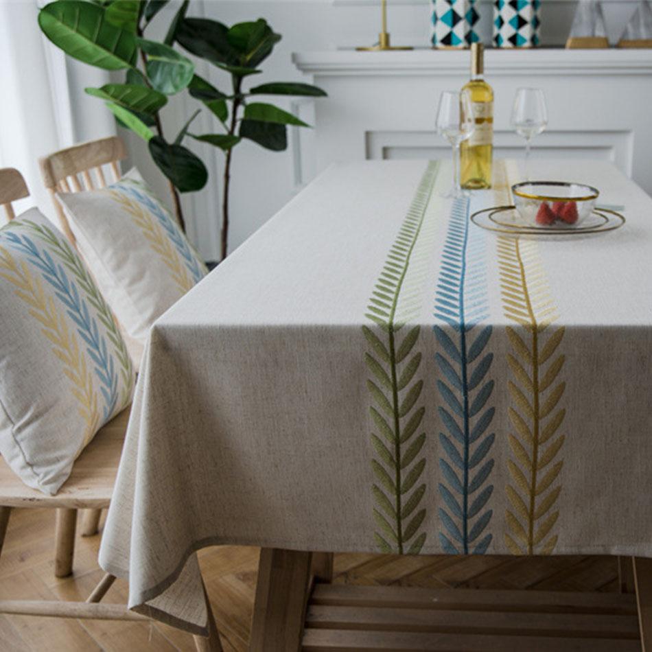 Vyšívací ubrus Anglicanum střapec, bavlněný lněný prachotěsný potah na stůl, do kuchyně, jídelny, dekorace stolu na domácí párty