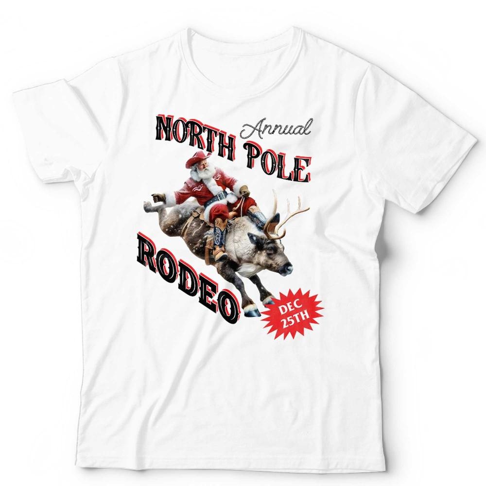 Christmas Cowboy Santa TShirt Unisex & Kids Funny North Pole Rodeo Western Retro Unisex T-Shirt S