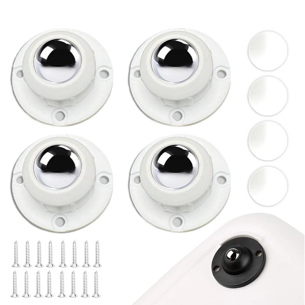 1/4Pcs Self Adhesive Type Mute Ball Universal Wheel Furniture Casters Wheels Stainless Steel Wheel 360° Rotation