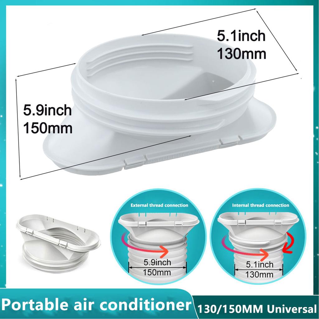 Flat Mouth Interface Adaptor 1 Pcs 198*145*70mm ABS Accessories.exhaust Pipe For 130/150mm Hose Heat Exhaust Pipe