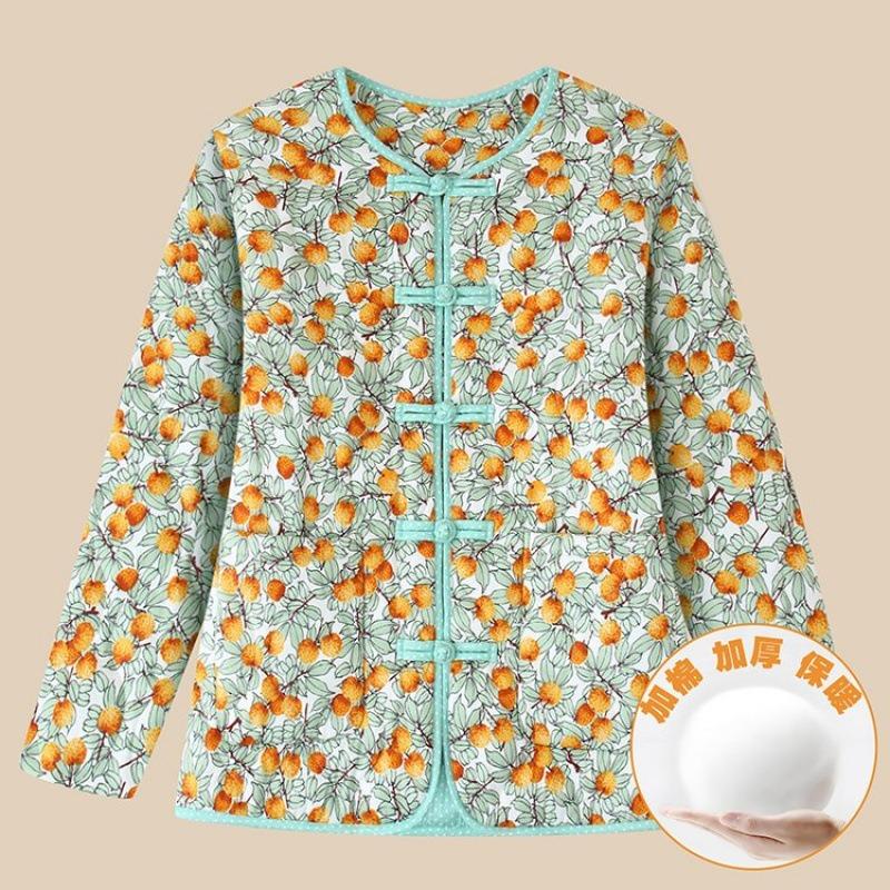 Cotton thickened floral cotton-padded jacket, short cotton-padded jacket, warm jacket, winter women's cotton-padded jacket liner
