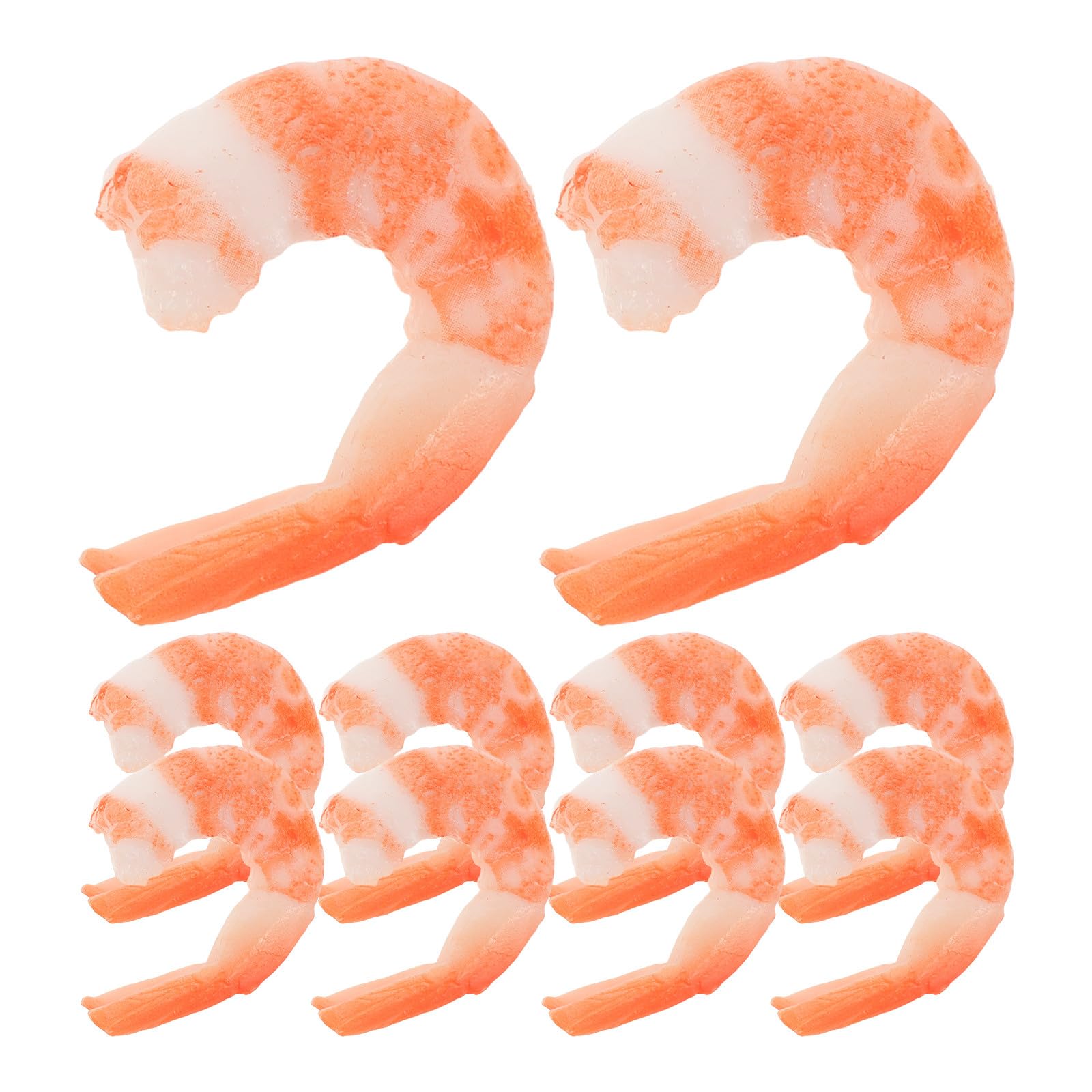 

FRCOLOR Shrimp Sample Food PVC Shrimp Miniature Photography 10 Pieces Toy, Model, Food, Prop,