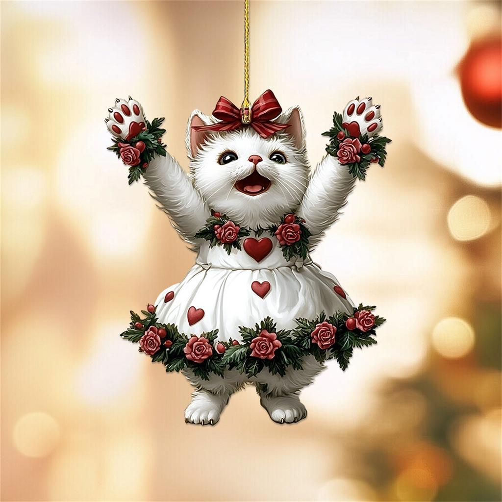 Valentine's Day Rose Acrylic Love Pendant Holiday Gifts Cross-border Car Plane Pendant Christmas Tree Decorations
