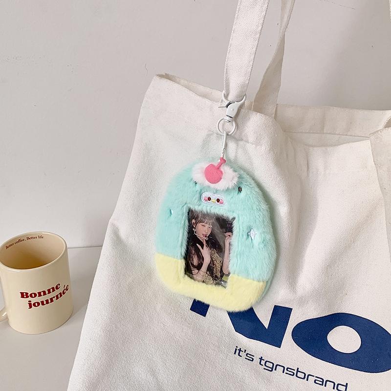 Plush Kawaii Photocard Holder Kpop Idol Card Holder Bags Creative Photo Sleeves Id Credit Card Holder Students Stationery Set