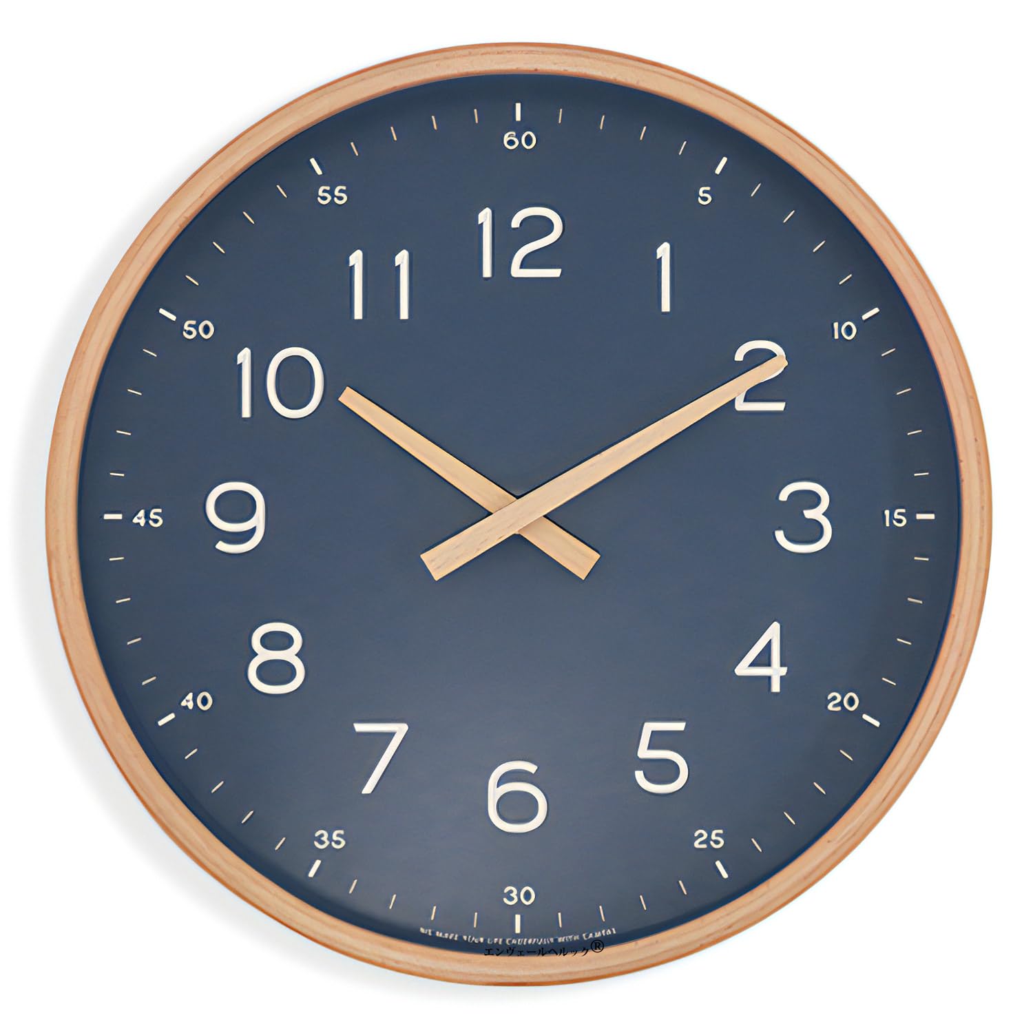 

A wall clock in navy size L with wooden hands and the warmth of A frame with a Scandinavian Silent A wall clock that fits your lifestyle and can be