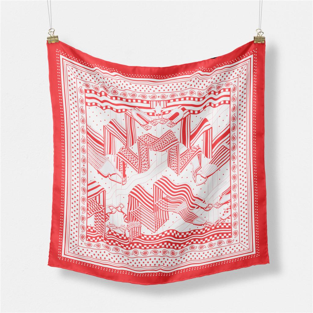 53cm New Design Belt Paisley Silk Scarf 2024 Brand Square Scarf Woman Luxury Bandana Headband Hijab Foulard Neckerchief For Lady