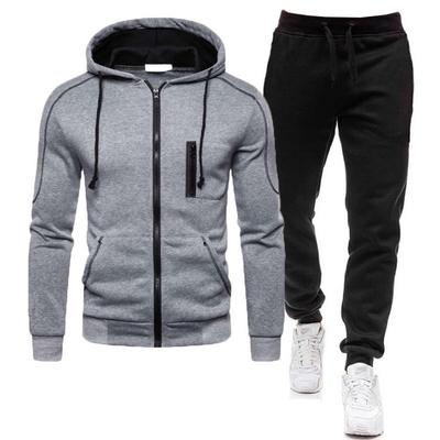 Herren Jacken Mode Hoodies Langarm Reißverschluss Hoodie + Hosen Sportanzüge Kapuzen-Fleece-Sweatshirts Lässige Sport-Sets