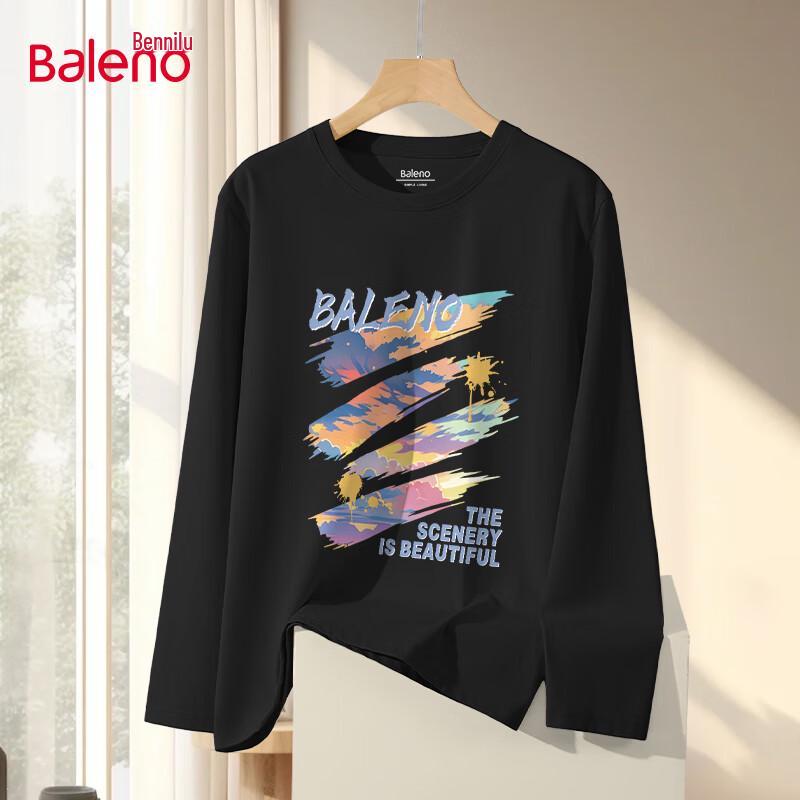 Baleno Men s Heavyweight Pure Cotton Loose-Fit Long Sleeve T-Shirt 3XL