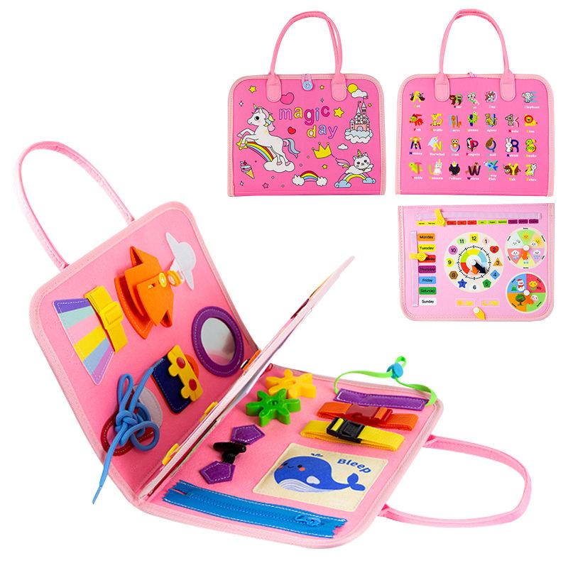 Felt Learning Early Education Board Felt Children Diy Busy Board Montessori Children'S Puzzle Teaching Dress And Tie Shoelaces