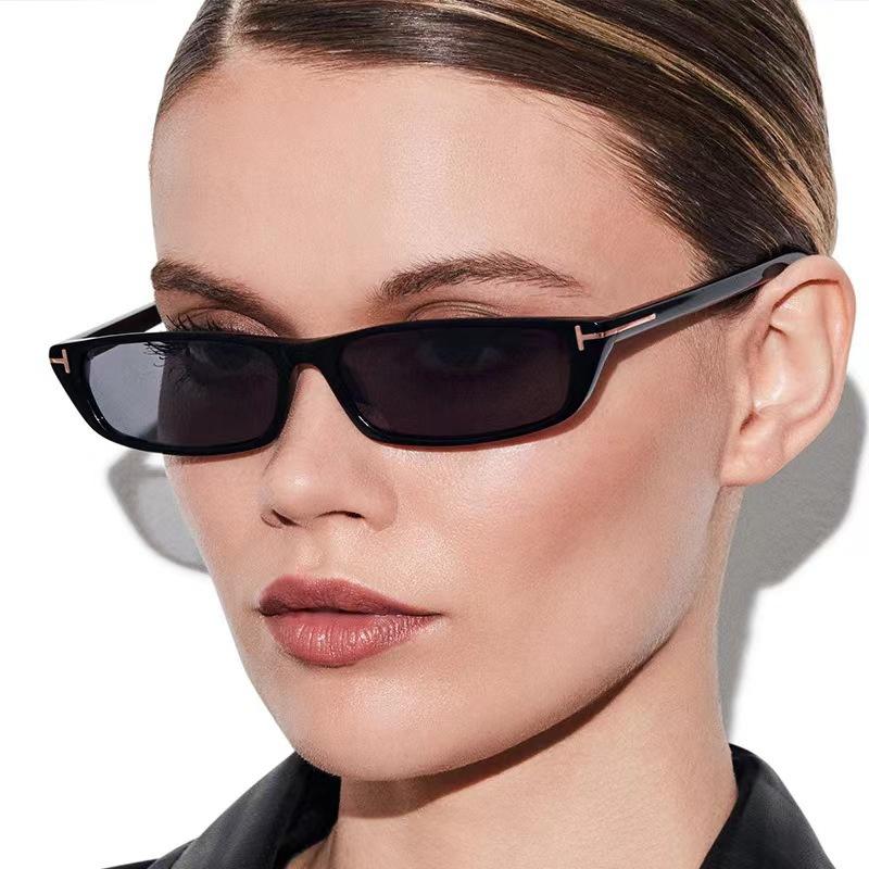 Personalized Fashionable Small Frame Sunglasses Retro T-Shaped Accessory Women And Men Sun Protection Uv Resistant Glasses