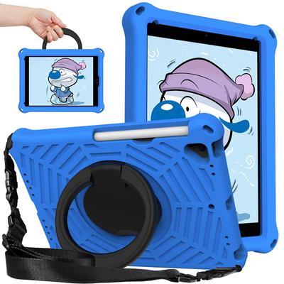 For Apple iPad Pro 9.7 2017 2016 Air 1 2 A1474 A1566 A1673 A1822 A1893 A1954 Case EVA Kids Safe Pull Ring Shockproof Shoulder Strap Stand Tablet Cover