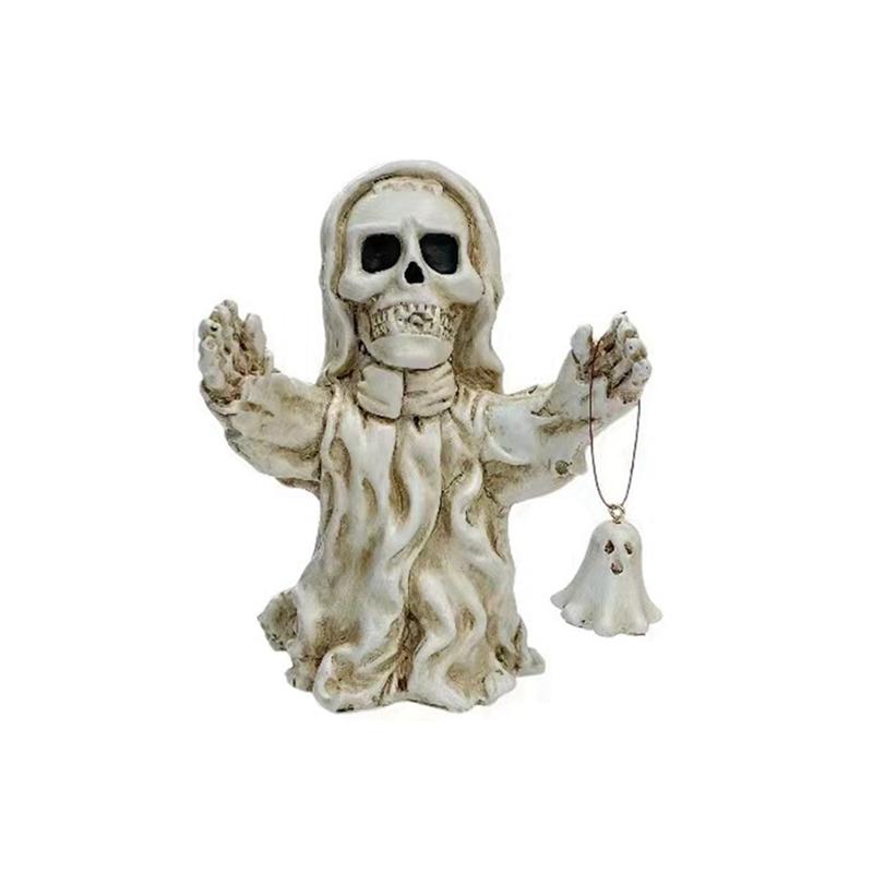 M-Modern-Headband Skull Decoration Skeleton Figurines Cool Statue Skull Halloween Skull Horrible Ornaments For Home Decor